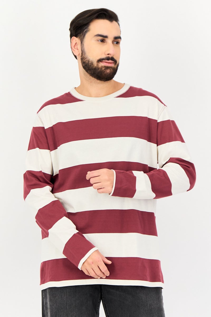Celio Men Crew Neck Long SleeveS Stripe T-Shirt, Multicolor - Image 1